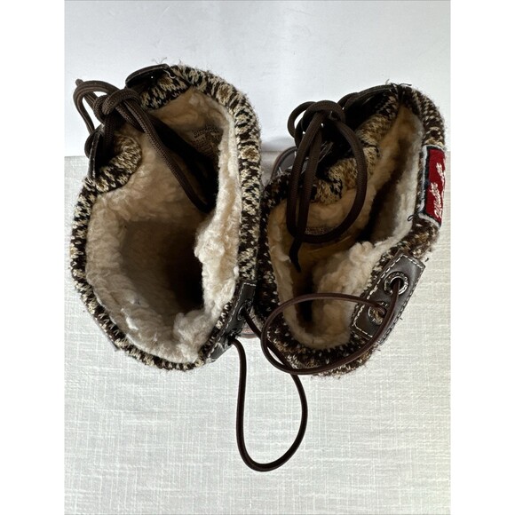 Pajar 63 Canada Weathergear Fair Isle Shearling Lined Lace Up Grip Boots 7-7.5 - Picture 8 of 16